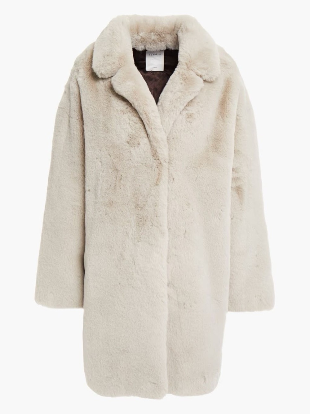Sandro Fanye Faux Fur Coat 3 L Oversized Beige Cream Teddy Quiet Luxury Plush - Picture 4 of 16